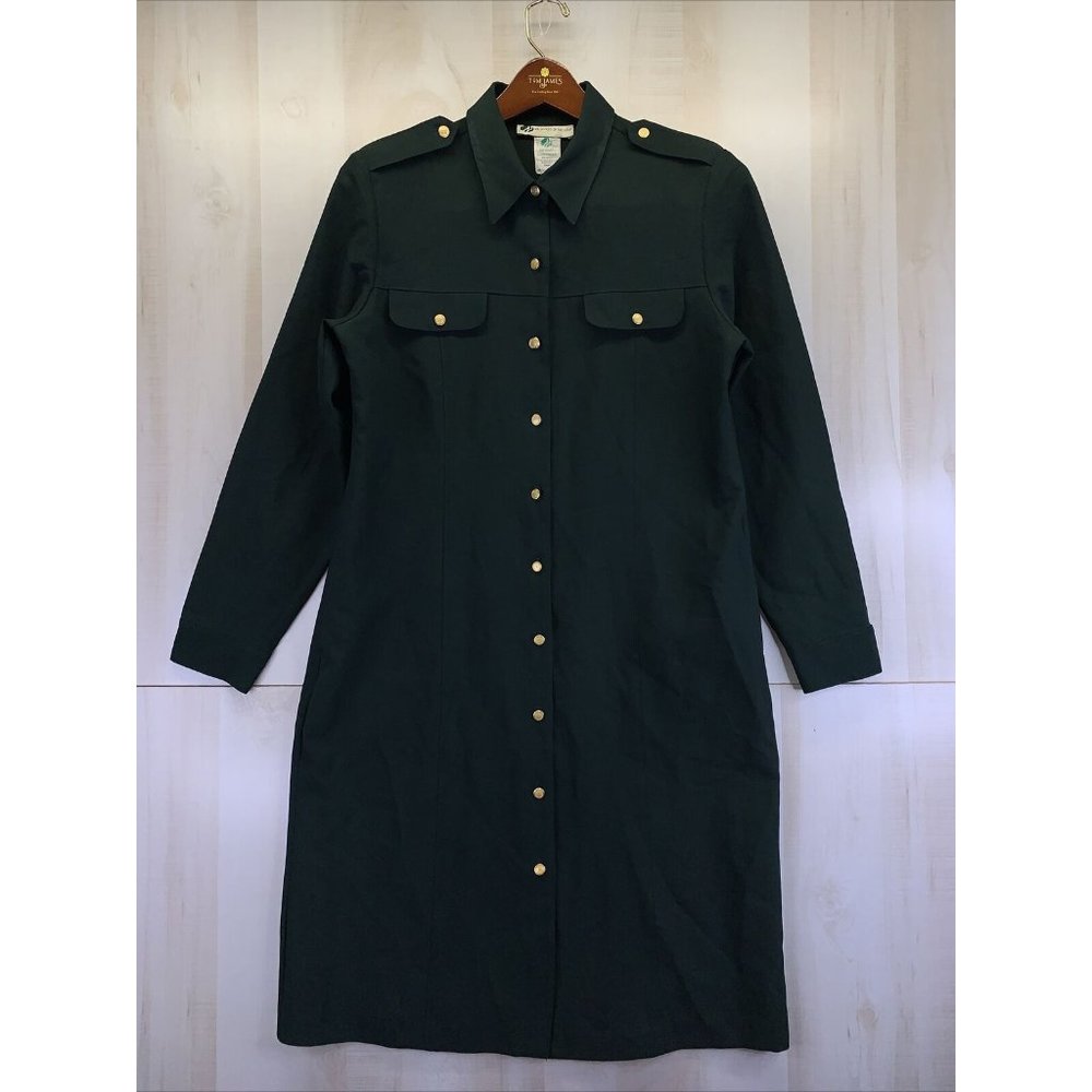 Vintage 1970-80s Girls Scout Of America Military Style Gold Button Womens